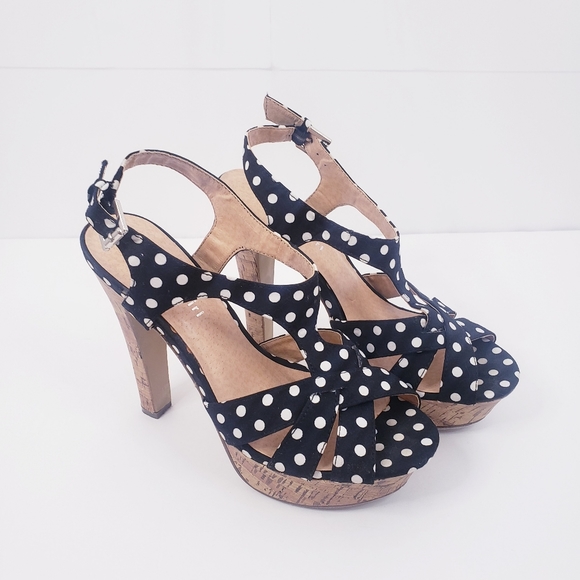 MADDEN GIRL Platform Polka Dot Heels 8.5 - Picture 3 of 5